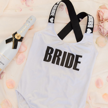 Load image into Gallery viewer, Bride Bridesmaid Custom Swimsuit elastic straps