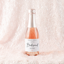 Load image into Gallery viewer, pairs well with custom personalized wine champagne label bride bridesmaids