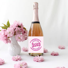 Load image into Gallery viewer, Barbie themed wine champagne label bachelorette proposal