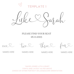 Acrylic wedding seating chart