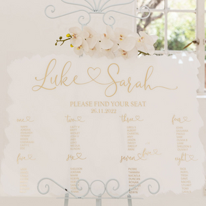 Acrylic wedding seating chart