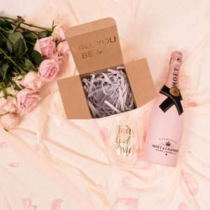 Godparent Proposal Box with stemless wine glass