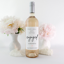 Load image into Gallery viewer, pairs well with custom personalized wine champagne label bride bridesmaids