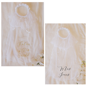 Custom bridal shower bachelorette hen party veil