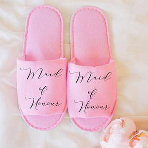 Personalized bridal slippers pink