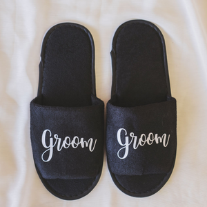 Black personalized slippers