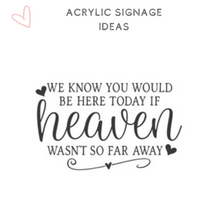 Load image into Gallery viewer, Acrylic signage wedding ideas