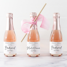 Load image into Gallery viewer, pairs well with custom personalized wine champagne label bride bridesmaids