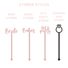 Load image into Gallery viewer, Bachelorette hen party acrylic drink stirrers