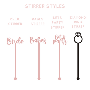 Bachelorette hen party acrylic drink stirrers