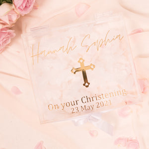 Acrylic christening baptism memory box