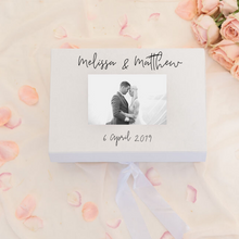 Load image into Gallery viewer, Groom custom wedding memory gift box with photo