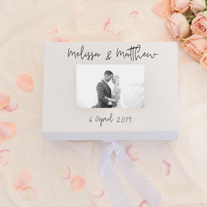 Groom custom wedding memory gift box with photo