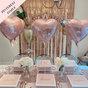 Heart shaped foil balloons bridesmaid proposal gifts