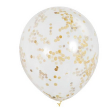 Load image into Gallery viewer, Gold confetti balloons