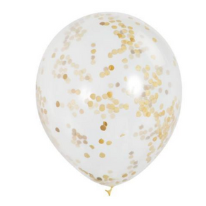 Gold confetti balloons