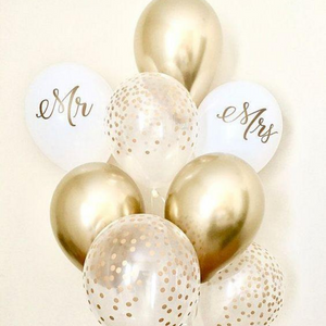 Gold confetti balloons