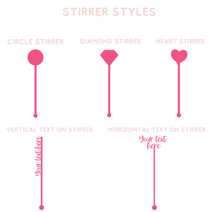 Acrylic drink stirrer style options