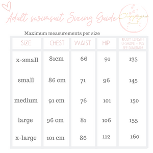 Adult Swimsuit Sizing Guide