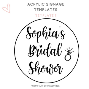 Circle acrylic sign wedding signage template