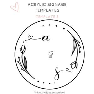 Circle acrylic sign wedding signage template