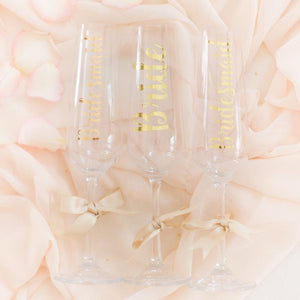 Customised champagne flutes and glasses