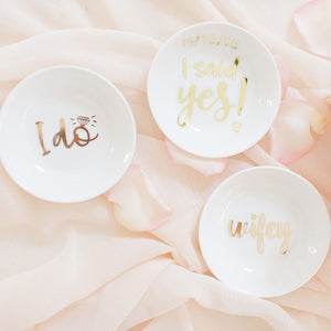 Personalised ring dishes for wedding and engagement rings