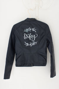 Customised leather jacket, Wifey leather jacket