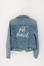 Load image into Gallery viewer, Customised denim jacket, Just Married bridal jacket