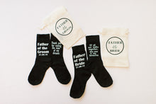 Load image into Gallery viewer, Father of the Bride Groom personalised socks weddings gifts for men