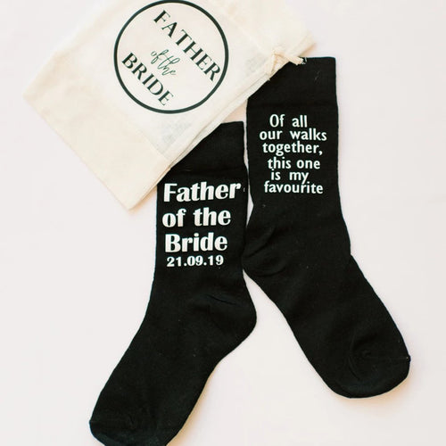 Father of the Bride socks, personalised socks and gift for Father of the Bride