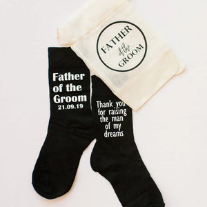 Father of the Groom personalised socks wedding gifts for men
