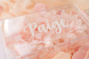 Clear acrylic perspex gift boxes