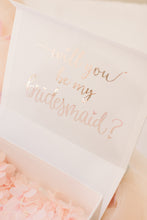 Load image into Gallery viewer, Ribbon gift box flip top Bridesmaid proposal box