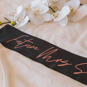 Glitter personalized custom sash