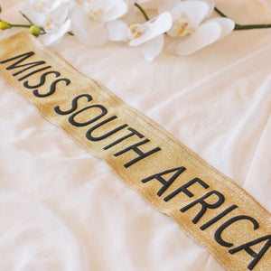 Glitter personalized custom sash