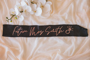 Glitter personalized custom sash