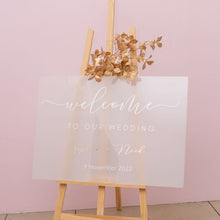 Load image into Gallery viewer, Frosted acrylic custom welcome sign wedding sign