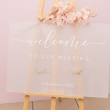Load image into Gallery viewer, Frosted acrylic custom welcome sign wedding sign