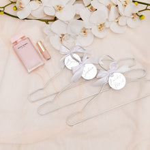 Load image into Gallery viewer, Silver metal personalised wedding bridal hangers