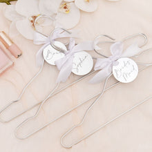 Load image into Gallery viewer, Silver metal personalised wedding bridal hangers