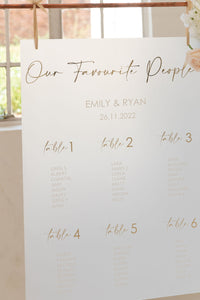 Acrylic wedding seating chart