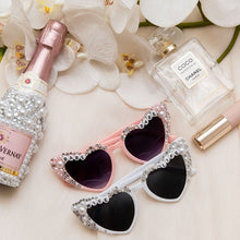 Load image into Gallery viewer, retro heart bride bling sunglasses