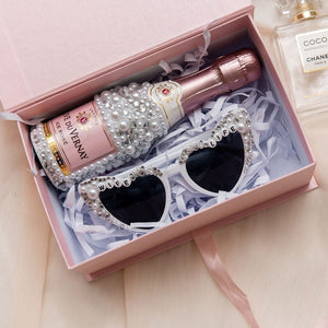 retro heart bride bling sunglasses