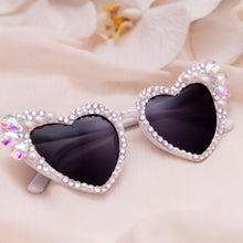 Load image into Gallery viewer, bling bedazzled heart bride sunglasses