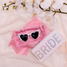 Load image into Gallery viewer, Bling bedazzled heart sunglasses gift box