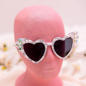 bling bedazzled heart bride sunglasses