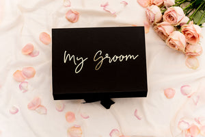 Groom gift box wedding idea