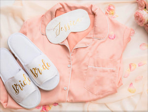 Bridal party Bride Bridesmaid custom personalized slippers