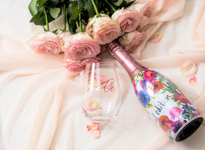 Stemless wine glass bride bridesmaid custom